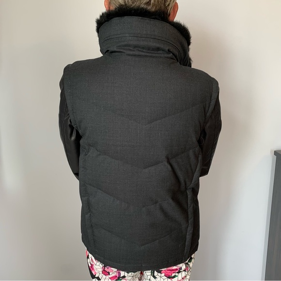 KOOPLES DOWN JACKET VEST GILET DETACH SLEEVES FUR COLLAR DK GREY BLACK STOW HOOD - Picture 6 of 13